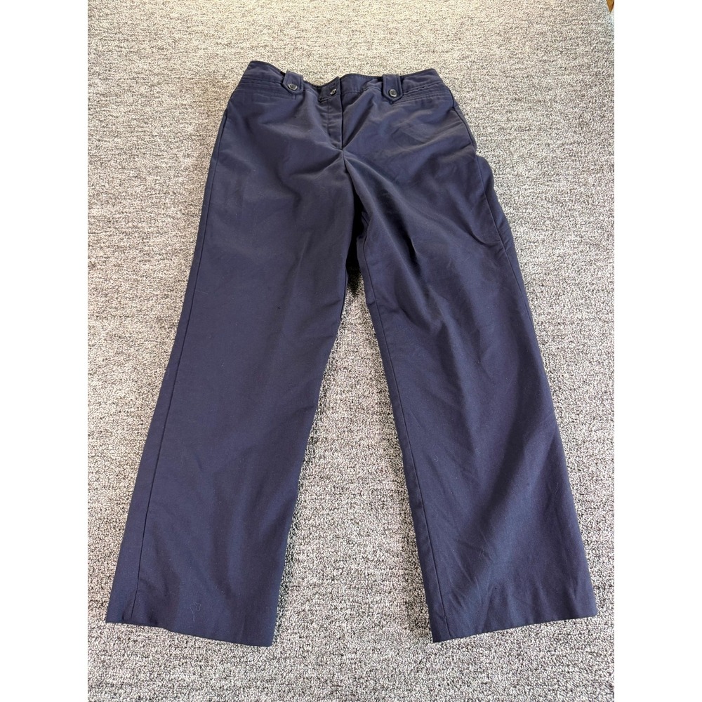 Larry Levine Dress Pants Womens 12 Navy Blue Wool Formal High Rise Straight Leg